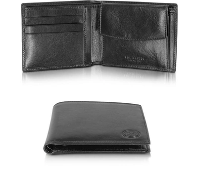 Shop The Bridge Designer Men's Bags Story Uomo Black Leather Wallet W/coin Pocket In Noir