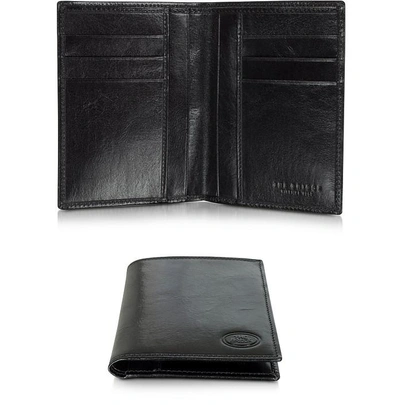 Shop The Bridge Designer Men's Bags Story Uomo Dark Brown Leather Men's Vertical Wallet In Marron