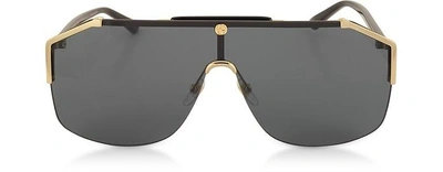 Shop Gucci Designer Sunglasses Gg0291s Rectangular-frame Gold Metal Sunglasses In Or / Noir Dégradé