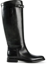 Church's Knee High Buckle Boots In Black