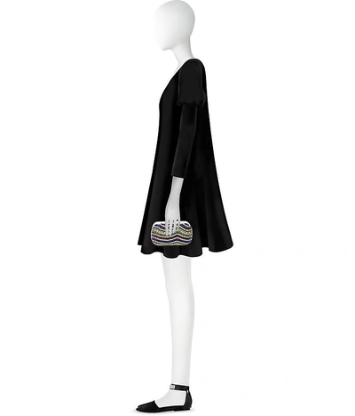 Shop Corto Moltedo Designer Handbags Susan C Star White Nappa Leather And Multicolor Stones Pochette W/chain Strap In Blanc