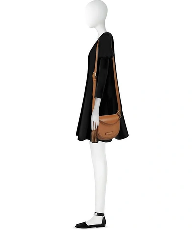 Shop The Bridge Handbags Pearldistrict Medium Leather Messenger Bag W/tassels In Cognac