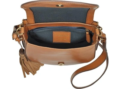 Shop The Bridge Handbags Pearldistrict Medium Leather Messenger Bag W/tassels In Cognac