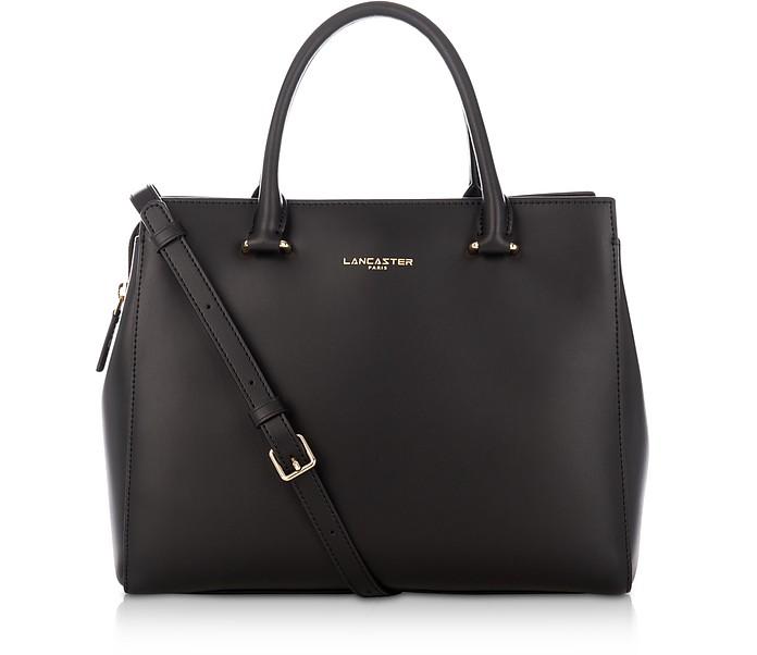 Lancaster Camelia Smooth Leather Top Handle Satchel Bag In Black | ModeSens