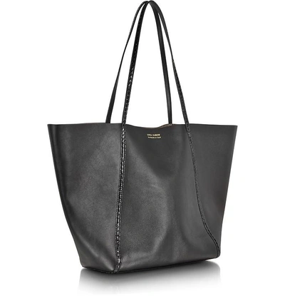 Shop Linda Farrow Handbags Black Ayers And Calf Leather Tote