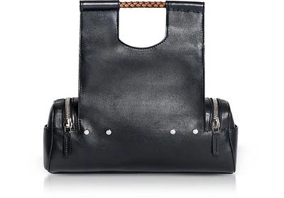 Shop Corto Moltedo Designer Handbags Genuine Leather Priscilla Medium Tote Bag In Noir