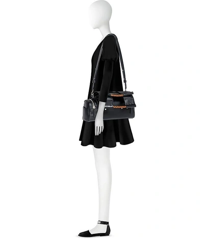 Shop Corto Moltedo Designer Handbags Genuine Leather Priscilla Medium Tote Bag In Noir