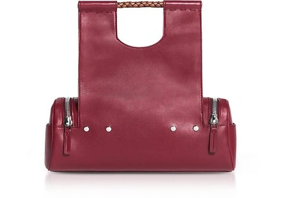 Shop Corto Moltedo Designer Handbags Genuine Leather Priscilla Medium Tote Bag In Bordeaux