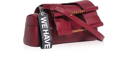 Shop Corto Moltedo Designer Handbags Genuine Leather Priscilla Medium Tote Bag In Bordeaux