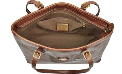 Shop The Bridge Designer Handbags Brown Leather Tote In Marron