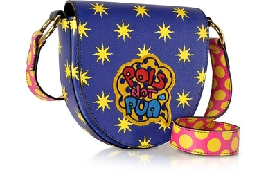 Shop Alessandro Enriquez Designer Handbags Mini Hebe Pop Pois Leather Shoulder Bag In Bleu