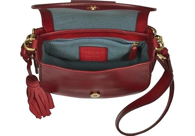 Shop The Bridge Designer Handbags Pearldistrict Medium Leather Messenger Bag W/tassels In Cerise
