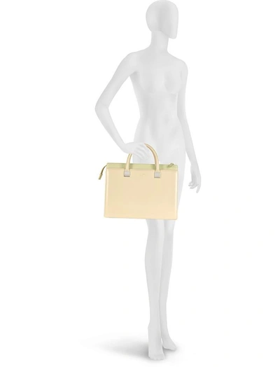 Shop Linda Farrow Handbags Anniversary Ayers And Leather Tote In Beige,pink