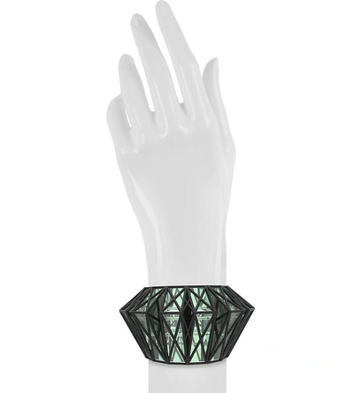 Shop Vojd Studios Bracelets Translucent Glass Cage Cuff In Black