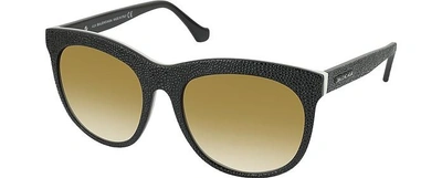 Shop Balenciaga Designer Sunglasses Ba0024 04f Black Rubber & Acetate Cat Eye Sunglasses In Noir/ Marron