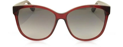 Shop Saint Laurent Designer Sunglasses Sl M23/k Oval Frame Women's Sunglasses In Bordeau / Fumé