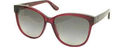 Shop Saint Laurent Designer Sunglasses Sl M23/k Oval Frame Women's Sunglasses In Bordeau / Fumé