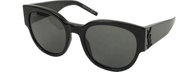 Shop Saint Laurent Designer Sunglasses Sl M19 Acetate Oval Frame Women's Sunglasses In Noir-gris