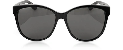 Shop Saint Laurent Designer Sunglasses Sl M23/k Oval Frame Women's Sunglasses In Noir-gris