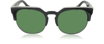 Shop Balenciaga Designer Sunglasses Ba0021 01b Black Acetate & Gold Metal Women's Sunglasses In Noir/ Gris Vert