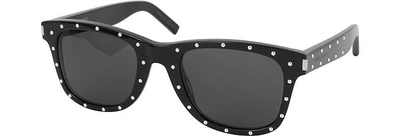 Shop Saint Laurent Designer Sunglasses Sl 51-029 Black Studded Acetate Women's Sunglasses In Noir-gris