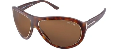 Shop Tom Ford Designer Sunglasses Angus - Metal Trim Logoed Temple Teacup Sunglasses In Tortue/ Marron Dégradé