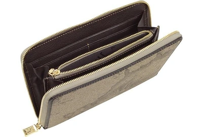 Shop Alviero Martini 1a Classe Designer Wallets Geo Print Zip Around Wallet In Gris Tourterelle