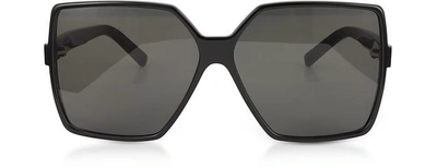 Shop Saint Laurent Designer Sunglasses Sl 232 Betty Oversize Acetate Women's Sunglasses In Noir-gris
