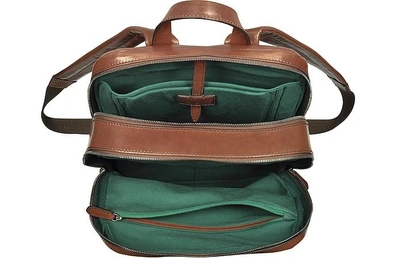 Shop The Bridge Designer Men's Bags Williamsburg Leather Men's Backpack In Marron