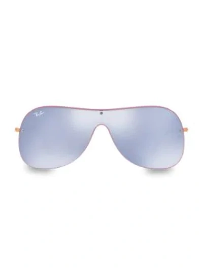 Shop Ray Ban Rb4311 38mm Mirrored Shield Sunglasses In Lilac