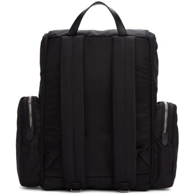 Shop Calvin Klein 205w39nyc Black Nylon Flap Backpack In Blkwht