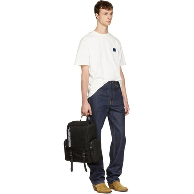 Shop Calvin Klein 205w39nyc Black Nylon Flap Backpack In Blkwht