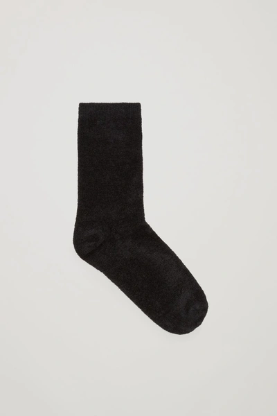 Shop Cos Velvet Ankle Socks - Black