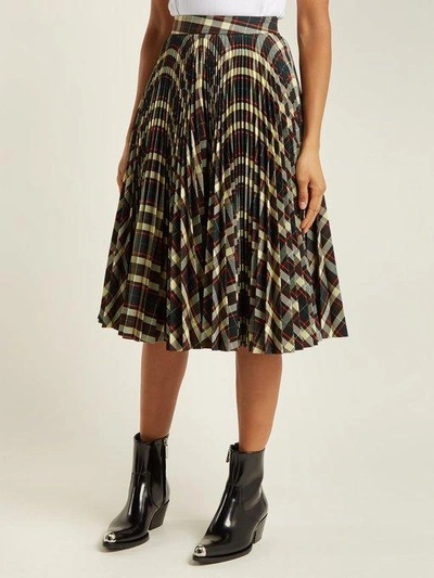 Calvin Klein 205w39nyc Pleated Checked Twill Skirt In Multicoloured |  ModeSens