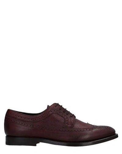 Shop Raparo Laced Shoes In Maroon