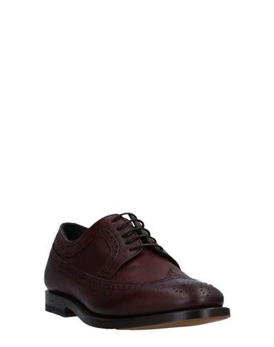 Shop Raparo Laced Shoes In Maroon