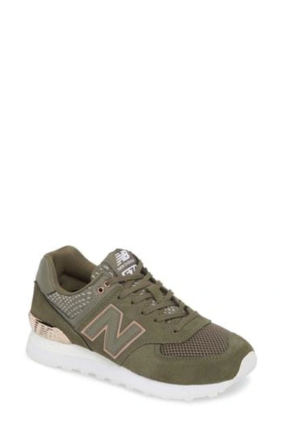 Shop New Balance 574 Beach Chambray Sneaker In Military Foliage Green