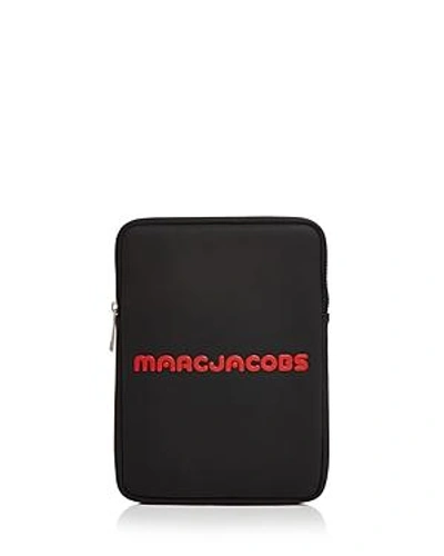 Shop Marc Jacobs Neoprene Logo Tablet Case In Black/black