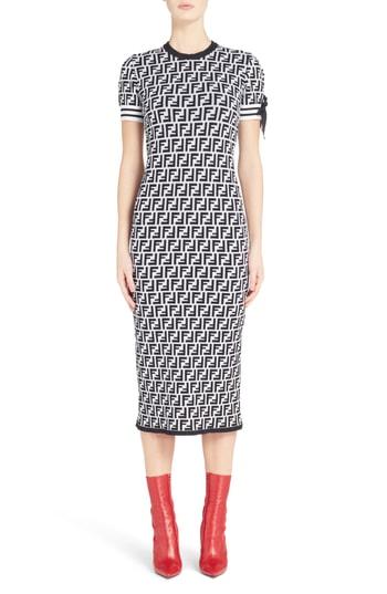 fendi black and white dress