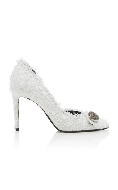 Shop Balmain Julie Tweed Pump In White