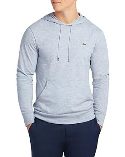 Shop Lacoste Long Sleeve Jersey Hooded Tee In Barge Blue