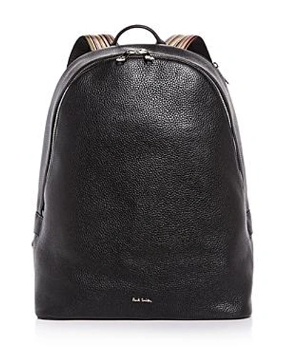 Shop Paul Smith Multistripe Strap Leather Backpack In Black