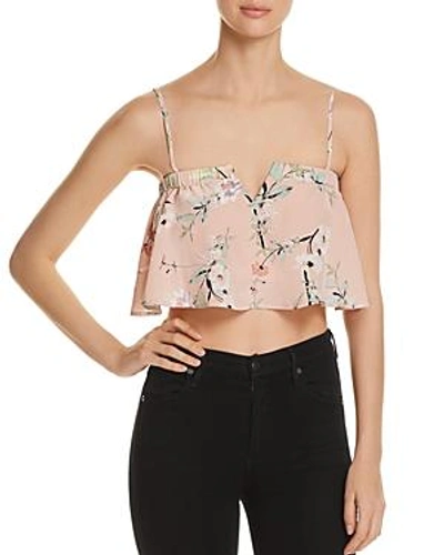 Shop Yumi Kim Bon Voyage Flutter Crop Top In Elderflower Cameo