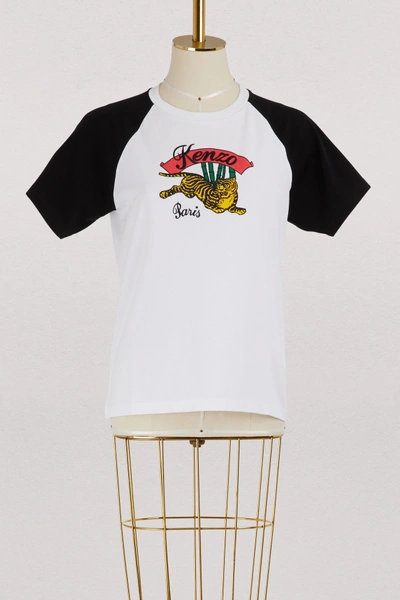 Shop Kenzo Cotton Jumping Tiger T-shirt In White