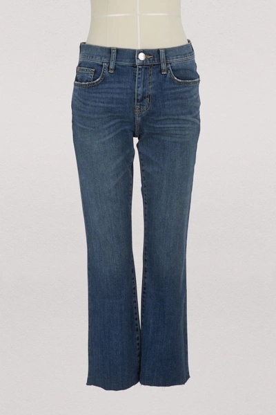 Shop Current Elliott The Kick Bootcut Jeans With Cut Hem In Suftin