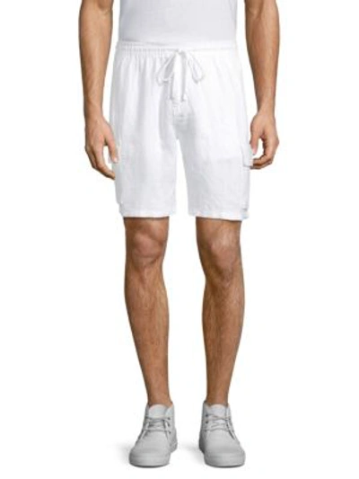 Shop Vilebrequin Linen Cargo Shorts In White