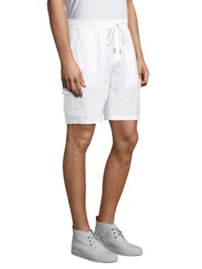 Shop Vilebrequin Linen Cargo Shorts In White