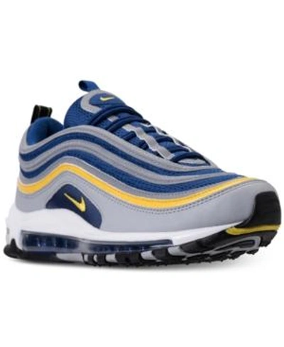 Shop Nike Men's Air Max 97 Running Sneakers From Finish Line In Wolf Grey/tour Yellow-gym