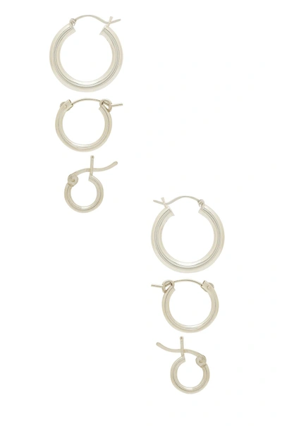 Shop Frasier Sterling Menage A Tois Earring Set In Metallic Silver