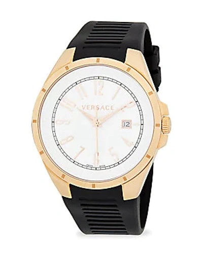 Shop Versace Stainless Steel Analog Watch In Gold